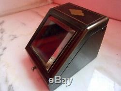 Antique French Napoléon III pocket watch case display wooden inlay glass box