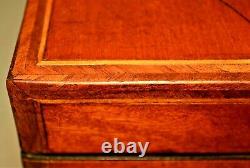 Antique Georgian Federal Satinwood Herringbone Shell Inlaid Trinket Jewelry Box