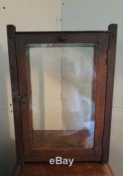 Antique Glass & Wood Table Top Display Case