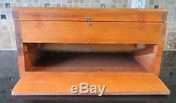 Antique HENRY L. HANSON CO Slanted Glass & Wood Advertising Display CASE Old Box