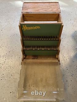 Antique Henry L. Hanson Drills/Bits Wood Store Display Case/Box Worcester, Ma