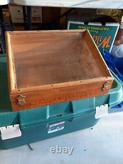 Antique Henry L. Hanson Drills Bits Wood Store Display Case Box Worcester Ma