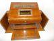 Antique Hotel Wood Mail & Telegram Box. Old, Bevelled Glass, Very Nice