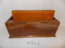 Antique Hotel Wood Mail & Telegram Box. Old, Bevelled Glass, Very Nice