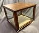 Antique Inlaid Mahogany Marquetry Rotating Display Case With Lock & Key