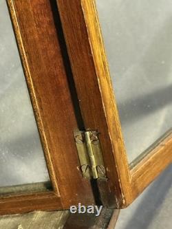 Antique Inlaid Mahogany Marquetry Rotating Display Case with lock & key