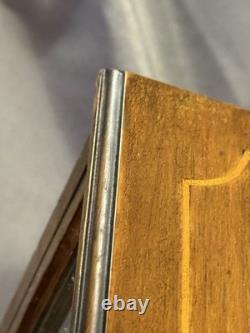 Antique Inlaid Mahogany Marquetry Rotating Display Case with lock & key