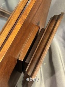 Antique Inlaid Mahogany Marquetry Rotating Display Case with lock & key