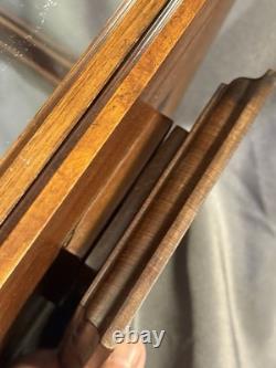 Antique Inlaid Mahogany Marquetry Rotating Display Case with lock & key