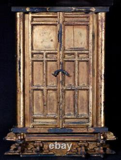 Antique Japanese Lacquer Gilt Wood Zushi Display Case Meiji ca. 1900