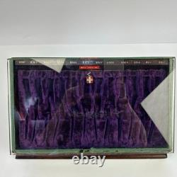 Antique Klenzo Razor Wood & Glass Store Display Case with Velvet & 8 Razors