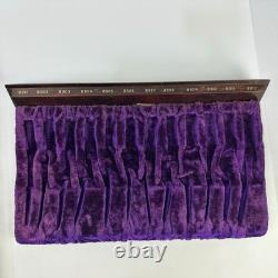 Antique Klenzo Razor Wood & Glass Store Display Case with Velvet & 8 Razors
