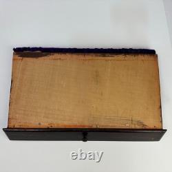 Antique Klenzo Razor Wood & Glass Store Display Case with Velvet & 8 Razors