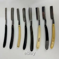 Antique Klenzo Razor Wood & Glass Store Display Case with Velvet & 8 Razors