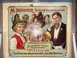Antique M. Hohner Harmonica Store Display Case Box Countertop 3 Level Germany
