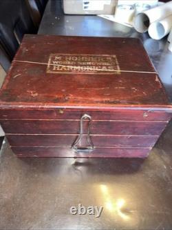 Antique M. Hohner Harmonica Store Display Case Box Countertop 3 Level Germany