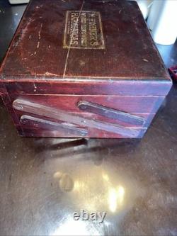 Antique M. Hohner Harmonica Store Display Case Box Countertop 3 Level Germany