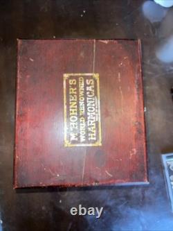 Antique M. Hohner Harmonica Store Display Case Box Countertop 3 Level Germany