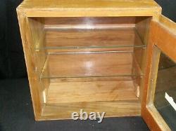 Antique Medical Cabinet Wood Apothecary Barber Sterilizer Display Case Shelf