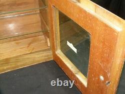 Antique Medical Cabinet Wood Apothecary Barber Sterilizer Display Case Shelf