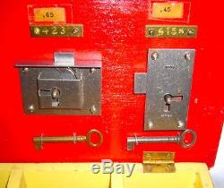 Antique Mercantile Retail Hardware Store Countertop Eagle Lock Wood Display Case