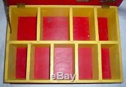 Antique Mercantile Retail Hardware Store Countertop Eagle Lock Wood Display Case
