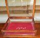 Antique Oak Wood Store Display Jewelry Case Box Glass Felt Large 23 12lbs Chest