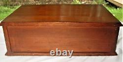 Antique Original Country Store Wood Counter Top Spool Cabinet 2 Drawer