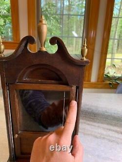 Antique Ornate Wood Wooden Glass Display Case Storage Box w Door Cloche Cabinet