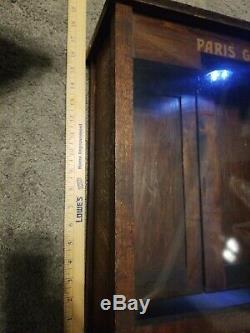 Antique Paris Garters Wood Glass Advertising Store Display Case Fixture