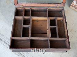 Antique Pharmacy Drug Store Glass Display Case Wood Apothecary Cabinet Vintage