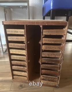 Antique Philadelphia Cream Cheese Cabinet Display Chest Case Wood Box Circa 1930