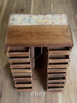 Antique Philadelphia Cream Cheese Cabinet Display Chest Case Wood Box Circa 1930