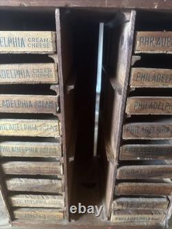 Antique Philadelphia Cream Cheese Cabinet Display Chest Case Wood Box Circa 1930