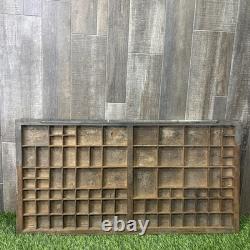Antique Printers Tray Type Case 86 Compartment 12 Point Letterpress Wood Display Antique Printers Tray Type Case 86 Compartment 12 Point Letterpress Wood Display