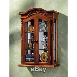 Antique Replica Brown Display Case Beacon Hill 27 Hardwood Wall Curio Cabinet