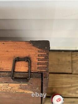 Antique Rice's Seeds Advertising Dovetailed Wood Display Store Case Cabinet