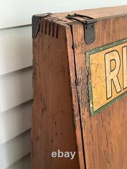 Antique Rice's Seeds Advertising Dovetailed Wood Display Store Case Cabinet