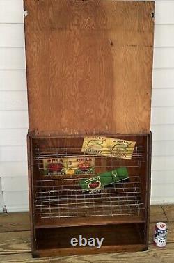 Antique Rice's Seeds Advertising Dovetailed Wood Display Store Case Cabinet