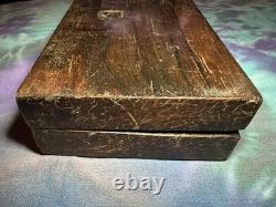 Antique Solid Rosewood Pistol Case French Fitted Deringer Pocket Gun Empty Box