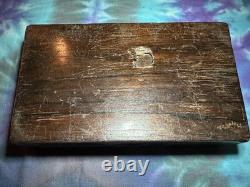 Antique Solid Rosewood Pistol Case French Fitted Deringer Pocket Gun Empty Box