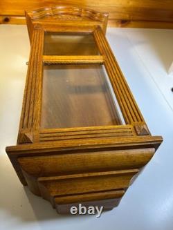Antique Solid Wood Wooden Wall Display Case Glass Door Cabinet 25 Tall Hanging