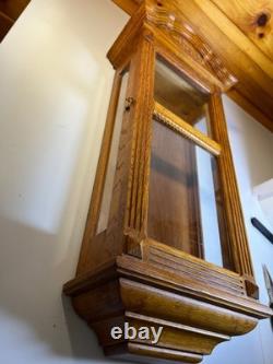 Antique Solid Wood Wooden Wall Display Case Glass Door Cabinet 25 Tall Hanging