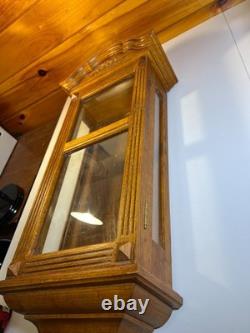 Antique Solid Wood Wooden Wall Display Case Glass Door Cabinet 25 Tall Hanging