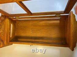 Antique Solid Wood Wooden Wall Display Case Glass Door Cabinet 25 Tall Hanging