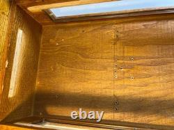 Antique Solid Wood Wooden Wall Display Case Glass Door Cabinet 25 Tall Hanging