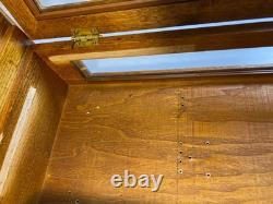Antique Solid Wood Wooden Wall Display Case Glass Door Cabinet 25 Tall Hanging