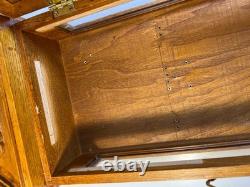 Antique Solid Wood Wooden Wall Display Case Glass Door Cabinet 25 Tall Hanging