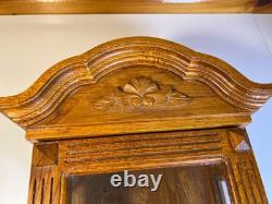 Antique Solid Wood Wooden Wall Display Case Glass Door Cabinet 25 Tall Hanging