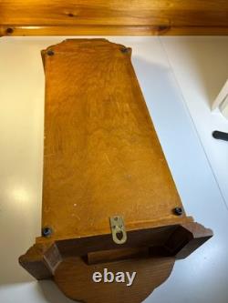Antique Solid Wood Wooden Wall Display Case Glass Door Cabinet 25 Tall Hanging